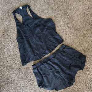 Lunya Washable Silk Tulip Back Set Black & White Polka Dot